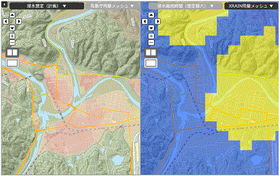 浸水想定区域図[計画規模]・XRAIN